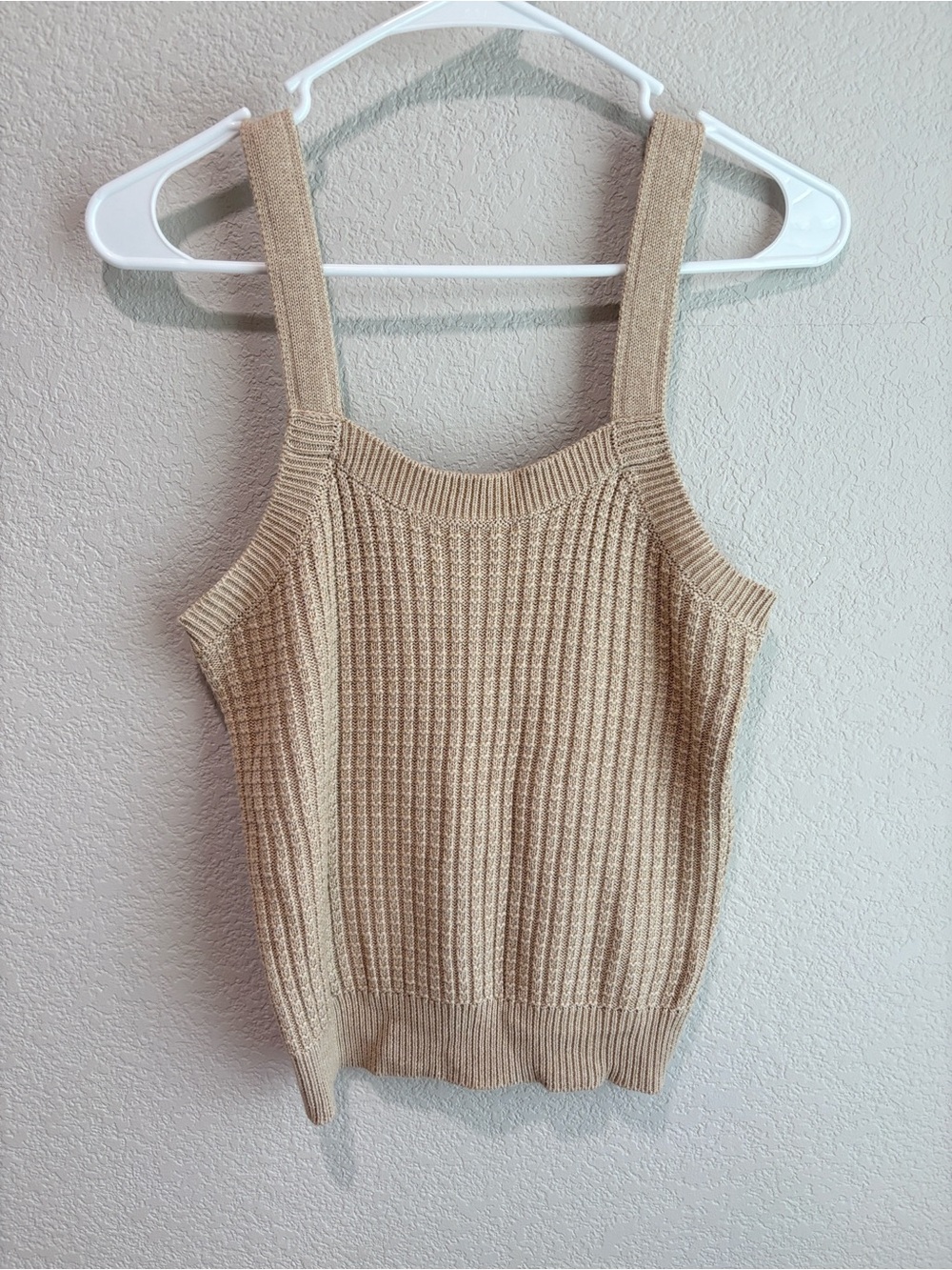 Evereve Rib Knit Sweater Tank Top Tan Women’s Size Small